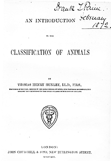 An Introduction to the Classification of Animals (1869)