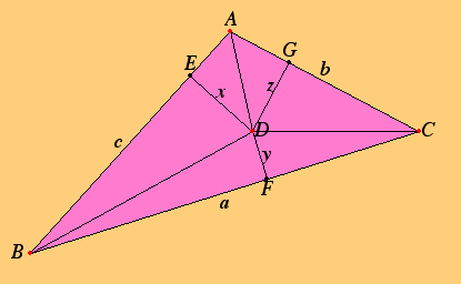 triangle ABC with point D